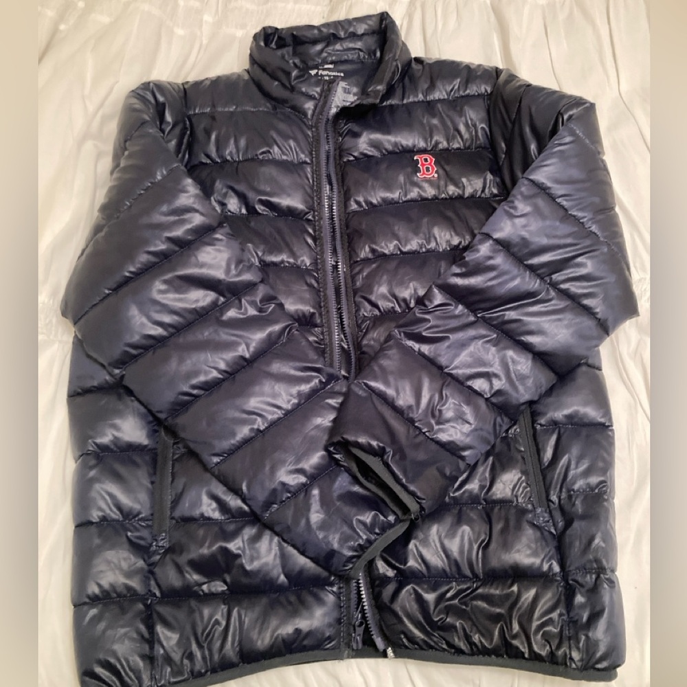 Fanatics Navy Blue Full-Zipper Puffer Jacket with Boston Red Sox Logo Sz XL
